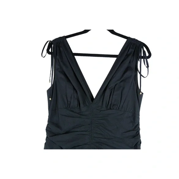 NWT Veronica Beard Perrin Ruched High-Low  Maxi Black Dress - Picture 8 of 10